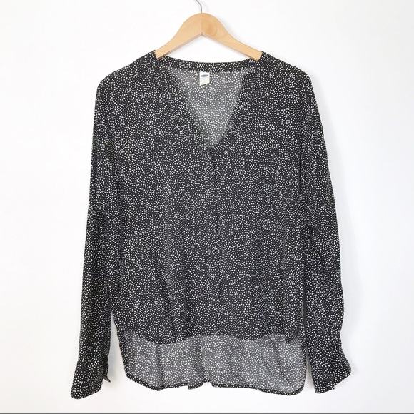 Old Navy Tops - Old Navy Black/White Polka Dot Top - M